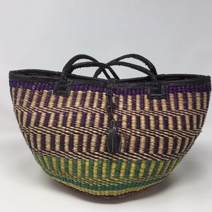 Handmade Woven Basket Style Shoulder Bag